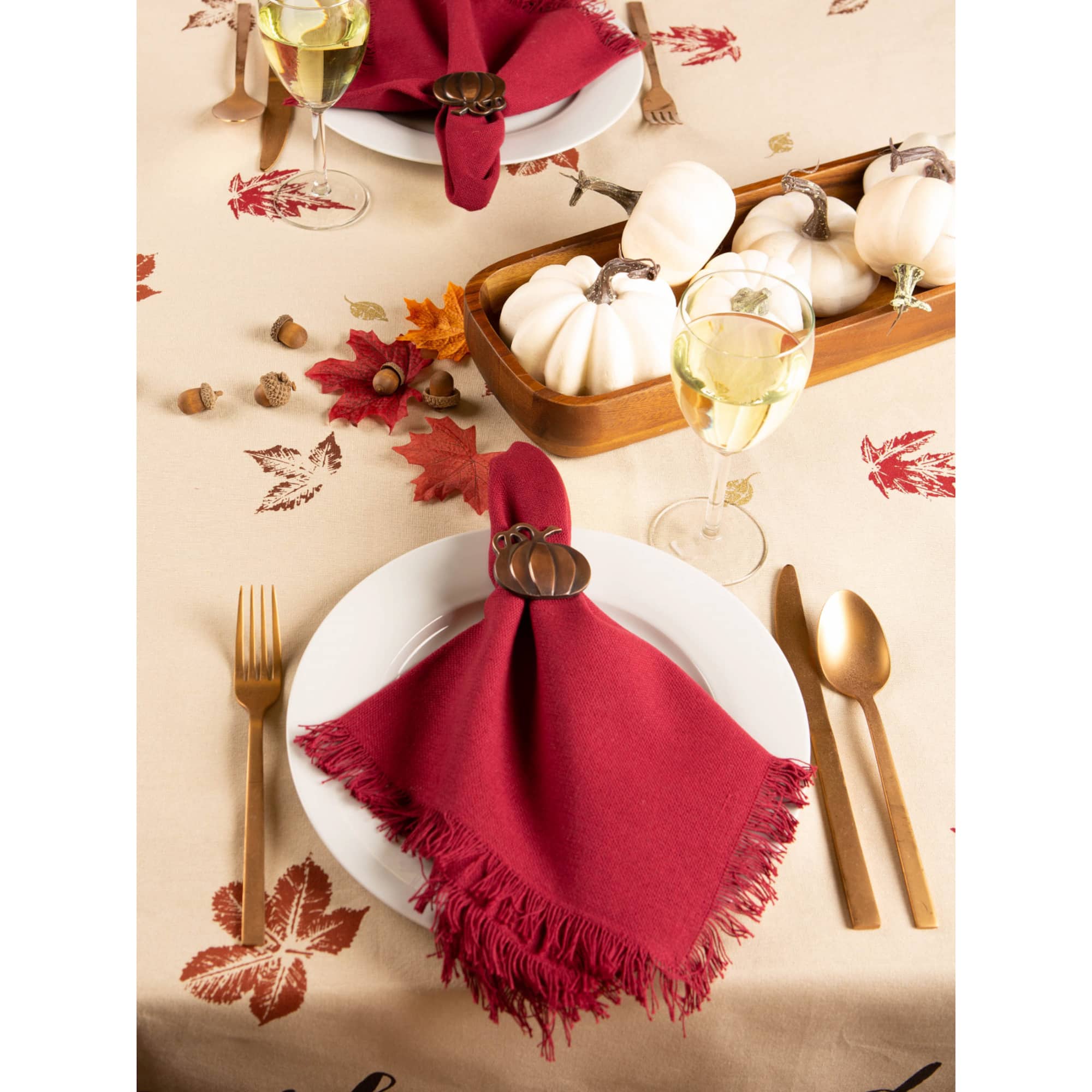 DII® 52" Rustic Leaves Print Tablecloth
